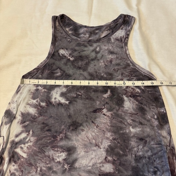 Lululemon XS Long for Length Tank Top in Diamond Tie Dye Glacier Grey Moonwalk - Picture 7 of 8
